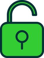 Unlock Green Filly Icon vector