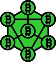 Blockchain Green Filly Icon vector