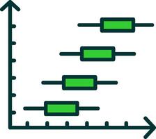 Horizontal Bar Chart Green Filly Icon vector