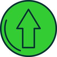 Up Arrow Green Filly Icon vector