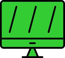 Computer Green Filly Icon vector