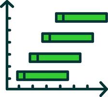 Horizontal Bars showing Progress Green Filly Icon vector