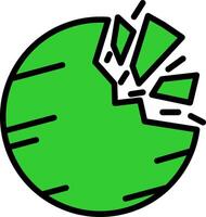 Destroyed Planet Green Filly Icon vector