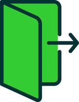 Logout Green Filly Icon vector