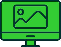 Monitor Green Filly Icon vector