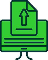 Upload Green Filly Icon vector