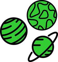 Planets Green Filly Icon vector