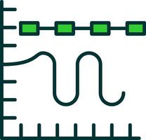 Multiple Trend Chart Green Filly Icon vector
