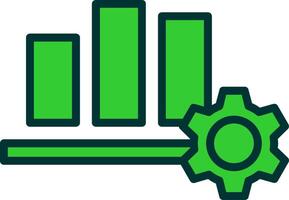 Bar Chart Green Filly Icon vector
