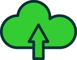 Upload Green Filly Icon vector