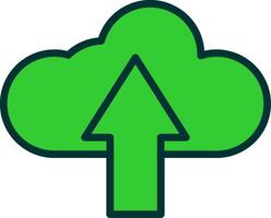 Cloud Computing Green Filly Icon vector