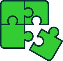 Puzzle Green Filly Icon vector