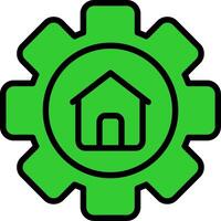 Setting Green Filly Icon vector