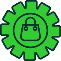 Setting Green Filly Icon vector