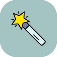 Magic Wand Line Filled Curve Icon vector