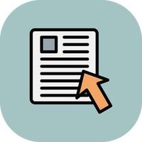 Online Line Filled Curve Icon vector