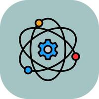 Atom Line Filled Curve Icon vector
