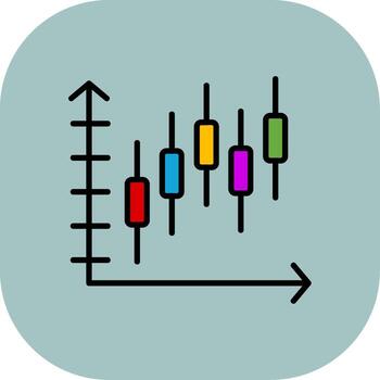 campana curva en grafico línea lleno curva icono vector