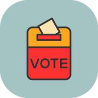Voting Line Filled Curve Icon vector
