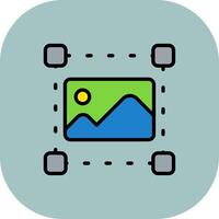 Image Line Filled Curve Icon vector