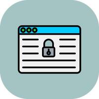Pad Lock Line Filled Curve Icon vector
