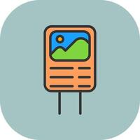 Poster Line Filled Curve Icon vector
