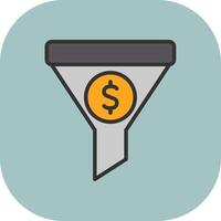 Sales Funnel Line Filled Curve Icon vector