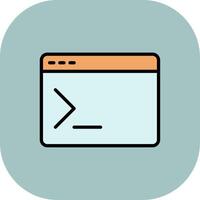 Terminal Line Filled Curve Icon vector