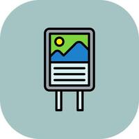 Poster Line Filled Curve Icon vector