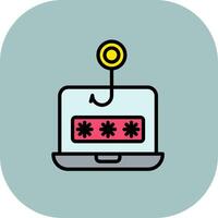 Phishing Line Filled Curve Icon vector