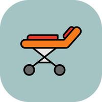 Stretcher Line Filled Curve Icon vector