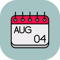 August Line Filled Curve Icon vector
