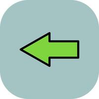 Back Line Filled Curve Icon vector