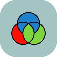 Colour Line Filled Curve Icon vector