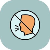 Inability To Speak Line Filled Curve Icon vector