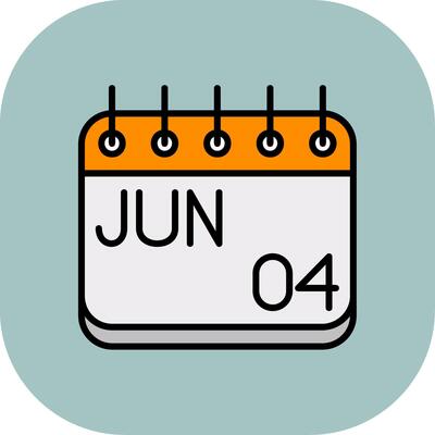 June Line Filled Curve Icon