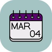 March Line Filled Curve Icon vector