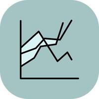 Plot Line Filled Curve Icon vector