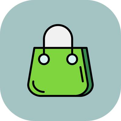 Shopping Bag Line Filled Curve Icon