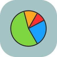 Statistics Line Filled Curve Icon vector