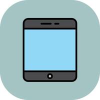 Tablet Line Filled Curve Icon vector