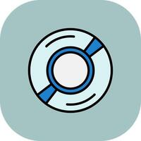 Compact Disk Line Filled Curve Icon vector