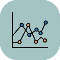 Chart Line Filled Curve Icon vector