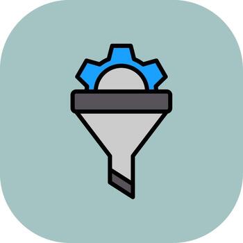 Filtering Line Filled Curve Icon vector