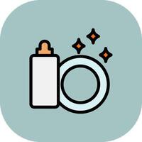 Dish Washing Line Filled Curve Icon vector