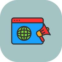 Promote Line Filled Curve Icon vector