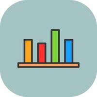 Bars Line Filled Curve Icon vector