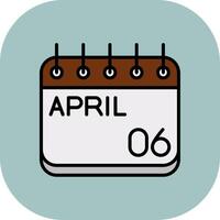 April Line Filled Curve Icon vector