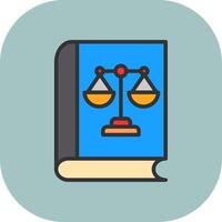 Book Line Filled Curve Icon vector