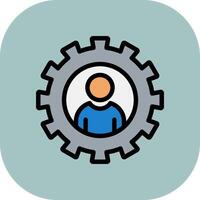 Management Line Filled Curve Icon vector